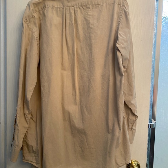 Stafford Men's Casual Button Down Tan Shirt - Picture 5 of 8